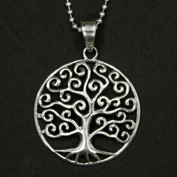 Sterling Silber Anhänger Baum des Lebens Ø 26 mm Yggdrasil Weltenbaum